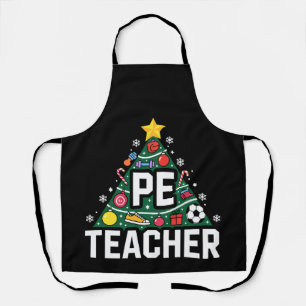 PE Teacher Christmas Tree Ornaments Soccer Xmas Apron