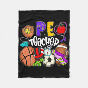 Pe Teacher Fun Physical Education Teacher Back To Fleece Blanket