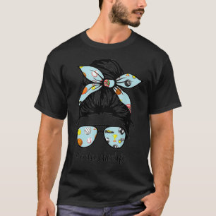 Pe Teacher Messy Bun Life Hair Glasses Phys Ed  T-Shirt