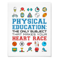 PE Teacher Phys Ed Gym Coach Heart Race