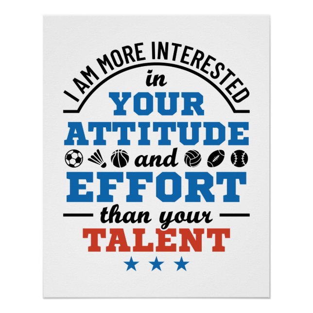 PE Teacher Physical Education Coach Attitude Poster (Front)