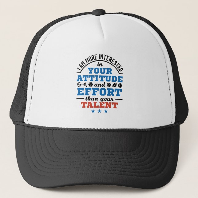 PE Teacher Physical Education Coach Attitude Trucker Hat (Front)