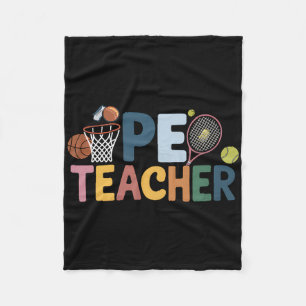 Pe Teacher Soccer Sketll Physical Education Apprec Fleece Blanket