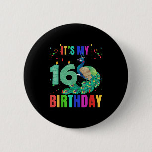 Pea 16th Birthday Funny Cute Birds Animal Lover Gr 6 Cm Round Badge