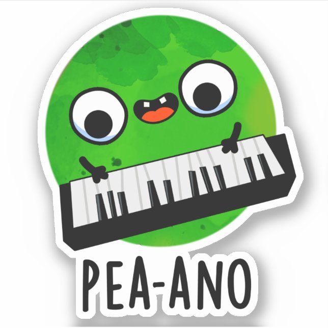 Pea-ano Funny Music Veggie Pea Pun  (Front)