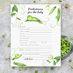 Pea baby shower - baby predictions and advice