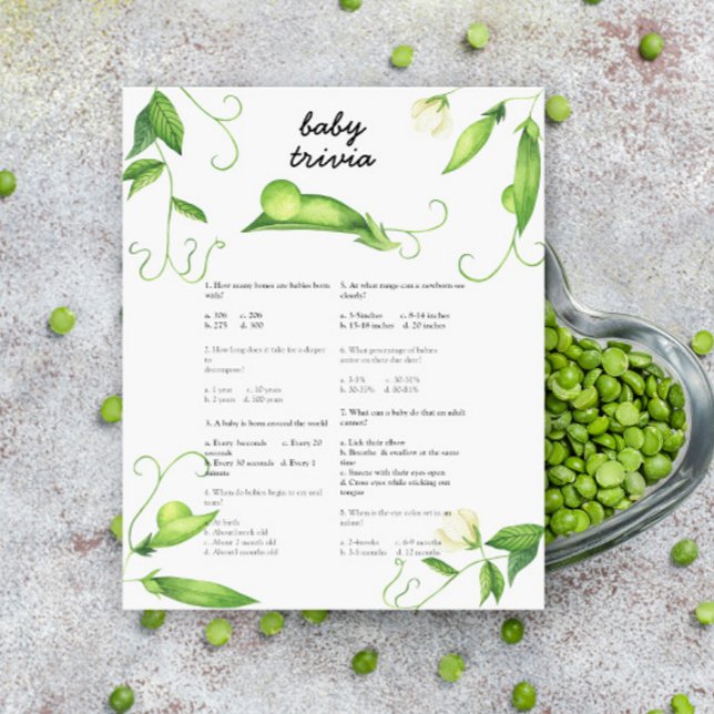 Pea Baby shower - Baby trivia game (Creator Uploaded)