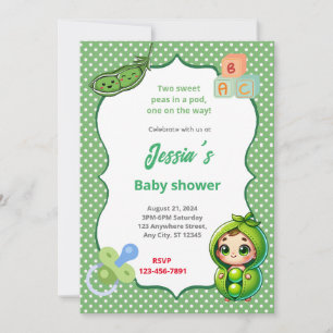 Pea Baby Shower Invitation
