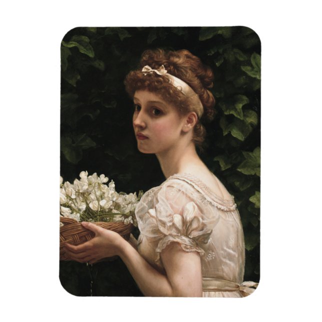 Pea Blossoms (by Edward Poynter) Magnet (Vertical)