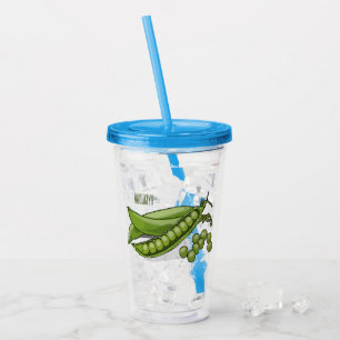 Pea cartoon illustration  acrylic tumbler