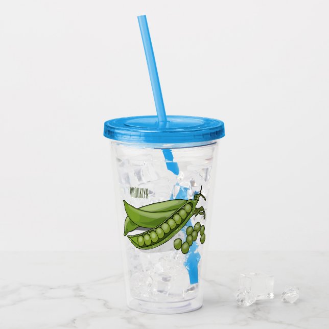 Pea cartoon illustration  acrylic tumbler (Front Ice)