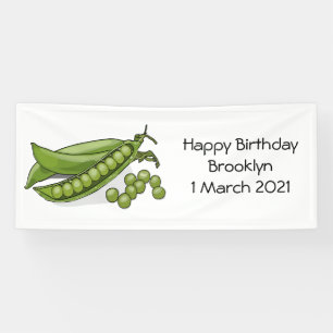 Pea cartoon illustration banner