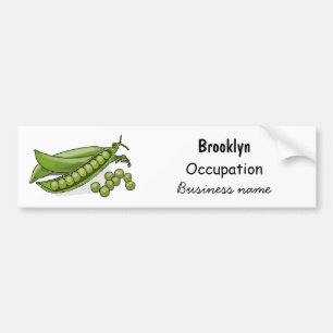 Pea cartoon illustration bumper sticker