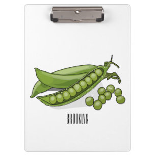 Pea cartoon illustration clipboard