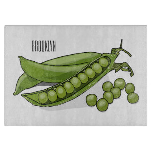 Pea cartoon illustration cutting board