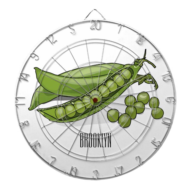 Pea cartoon illustration  dartboard (Front)