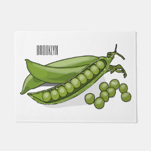 Pea cartoon illustration doormat