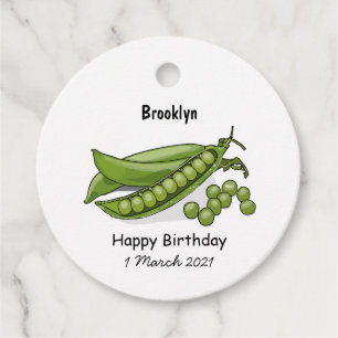 Pea cartoon illustration favour tags