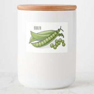 Pea cartoon illustration  food label