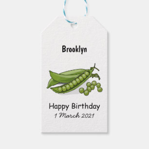 Pea cartoon illustration gift tags
