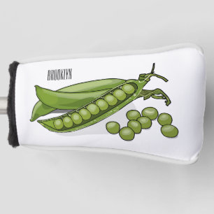 Pea cartoon illustration golf head cover