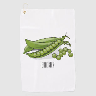 Pea cartoon illustration  golf towel