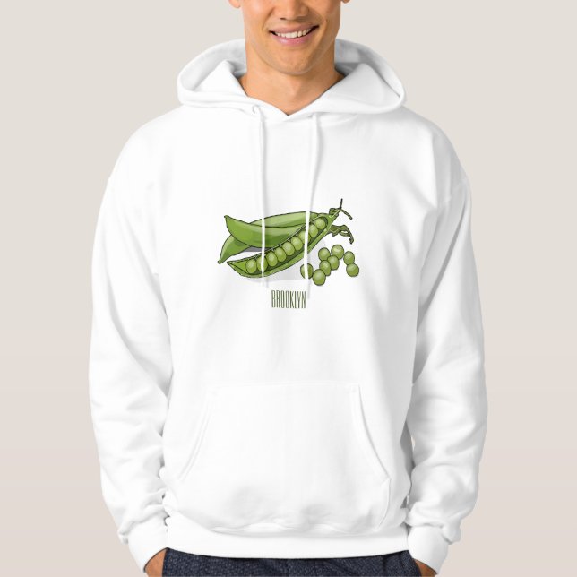 Pea cartoon illustration  hoodie (Front)