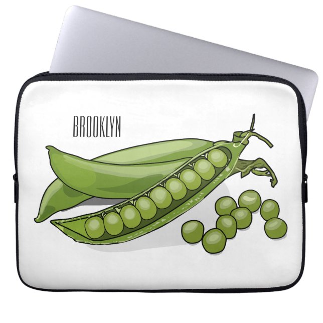 Pea cartoon illustration  laptop sleeve (Front)
