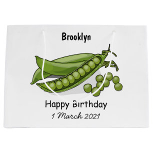 Pea cartoon illustration large gift bag