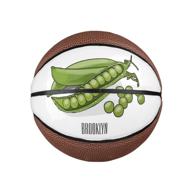 Pea cartoon illustration  mini basketball (Front)