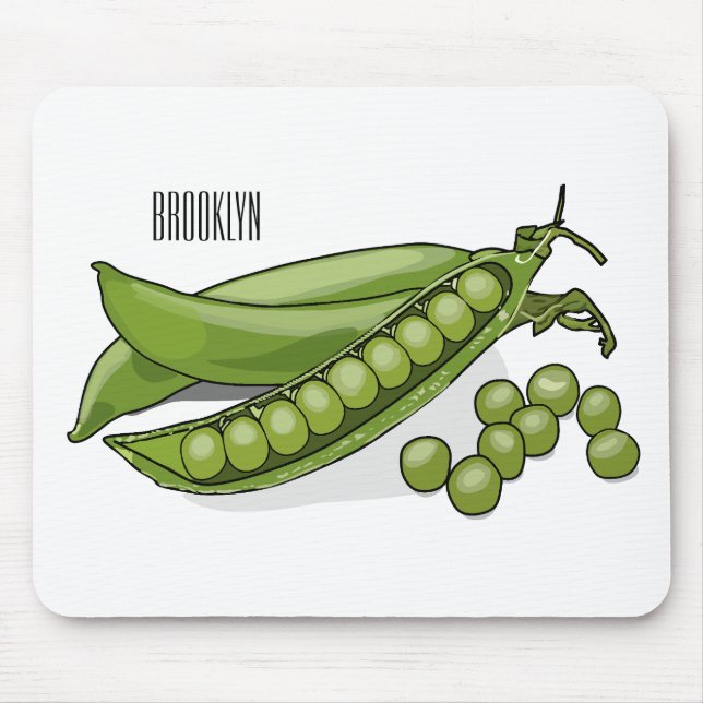 Pea cartoon illustration  mouse mat (Front)