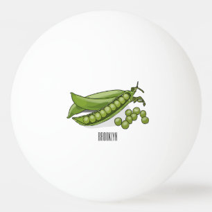 Pea cartoon illustration  ping pong ball