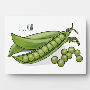 Pea cartoon illustration  plaque