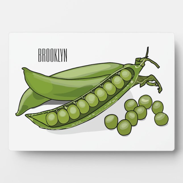 Pea cartoon illustration  plaque (Front)