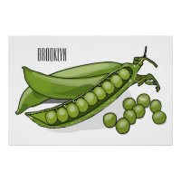 Pea cartoon illustration 