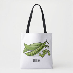 Pea cartoon illustration tote bag