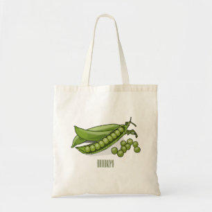 Pea cartoon illustration tote bag