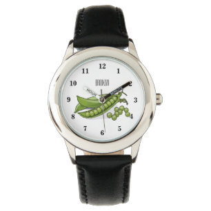 Pea cartoon illustration watch