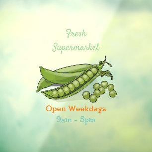 Pea cartoon illustration window cling