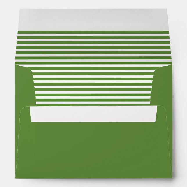 Pea Green and White Striped  Envelopes (Back (Bottom))
