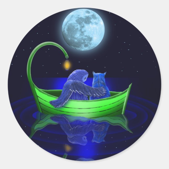 pea green boat classic round sticker (Front)