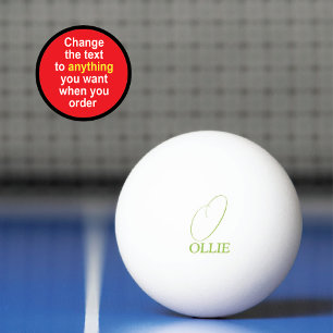 Pea Green Monogrammed Ping Pong Ball