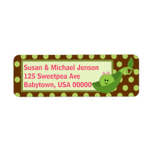 Pea in a Pod Girl Return Address Avery Label