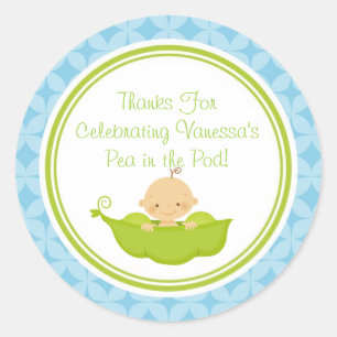 Pea in the Pod Baby Shower Custom Favour Stickers