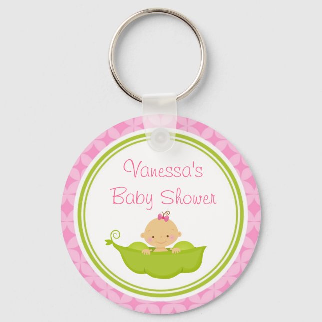 Pea in the Pod Baby Shower Custom Key Chain (Front)