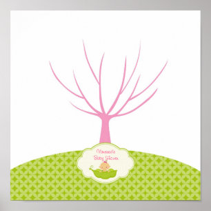 Pea in the Pod Baby Shower Guestbook Tree Poster