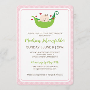Pea in the Pod Baby Shower Invitation (Girl)