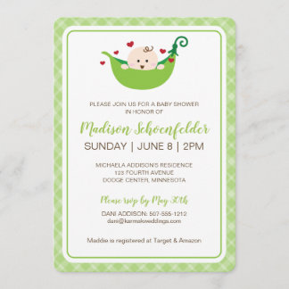 Pea in the Pod Baby Shower Invitation (Neutral)