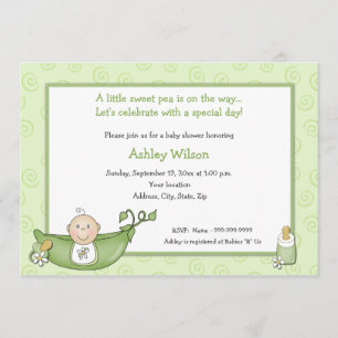 Pea in the Pod Baby Shower Invitations