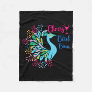 Pea Mahjong Cheers Bird Bam Chinese Mah Jong Wine  Fleece Blanket